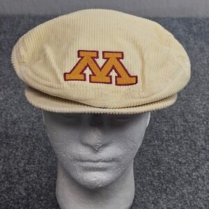 Vintage Minnesota Golden Gophers Flat Imperial Cap Cream Corduroy Hat Academia